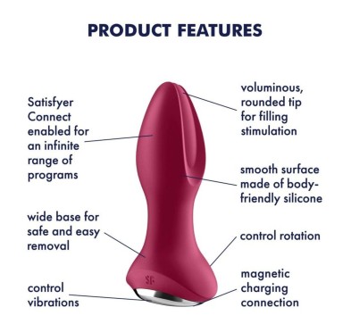 Korek analny Rotator Plug 2 Connect App (Violet)